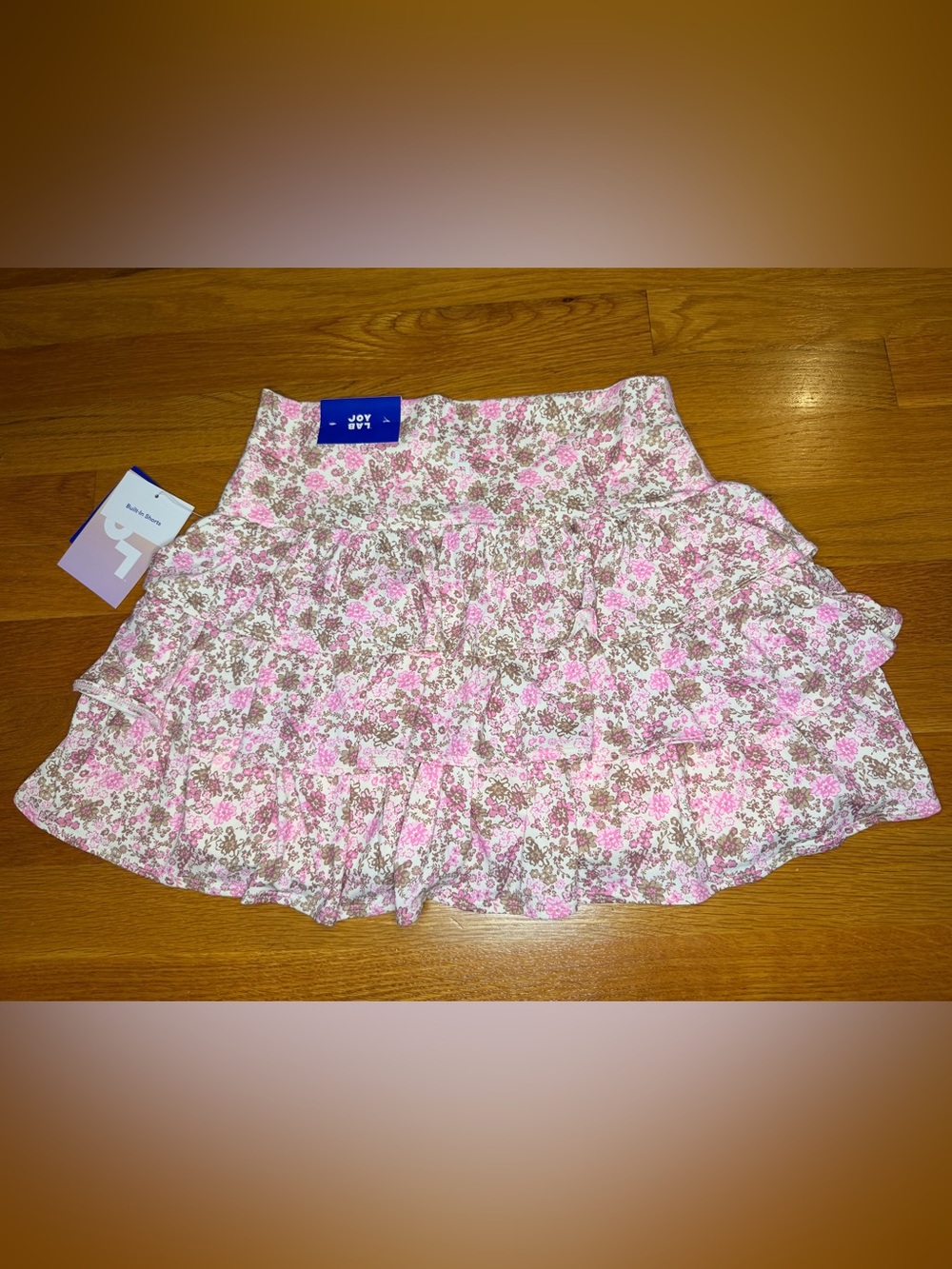 JoyLab NWT Pink Floral Tiered High Rise Skort Built In Shorts Size S - Picture 3 of 8